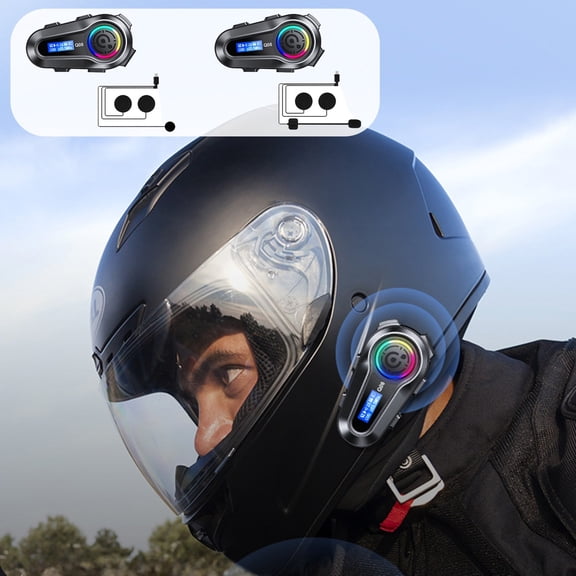 2Pcs Bluetooth Earphones under $5! Yannianjz Bluetooth 5.3 EQ Sound Effect Motorcycle Helmet Bluetooth Earphones, LCD Display Screen Intelligent Voice Noise Reduction, IPX6 Waterproof Helmet Headset