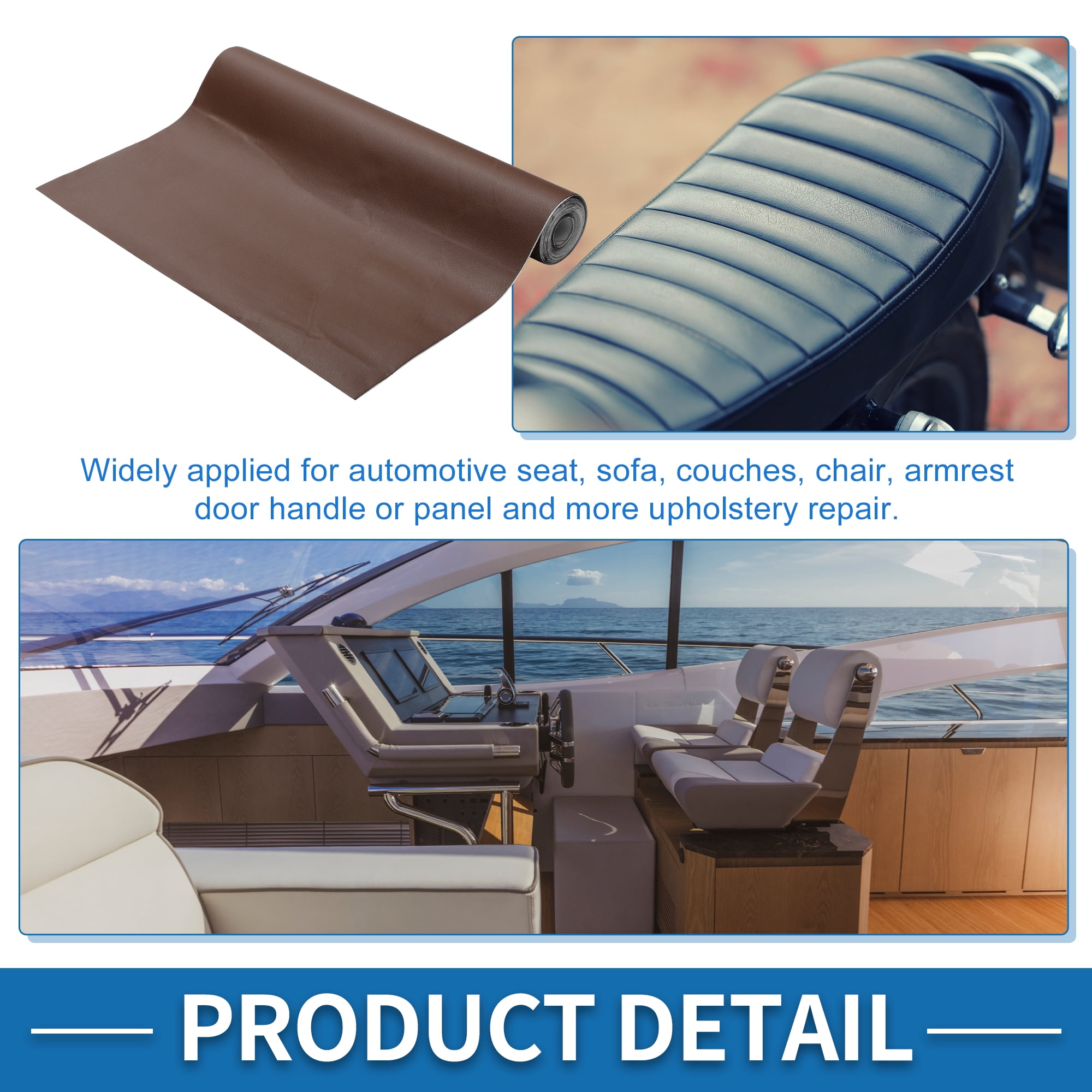 Unique Bargains Self Adhesive Leather Repair Patch Strong Stickiness Leather Repair Tape Leather 1 Pcs Brown 17" x 158"