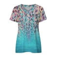 thumbnail image 4 of Blusa de manga corta con cuello en V informal para mujer a la moda, camisetas de verano Pompotops  hkajfhjk463547, 4 of 5