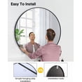thumbnail image 5 of 36 Inch Redondo Negro Metálico Frame Montado en Pared Mirror Ideal para Living Sala Bathroom cm de Anchoall & Entryway cm de Profundidadecor Rústico Style, 5 of 5