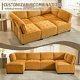 thumbnail image 5 of Villeston U-Shaped Sectional Sofa for Living Room, 4 Seat Sofa Couch with Double Chaise,Mustard Yellow, 5 of 9