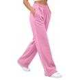 thumbnail image 6 of Liuinsasek Women's Winnter Casual Comfortable Outdoor Sports Pants Solid Color High Waisted Loose With Drawstring And Pocket Pants Straight Leg Sweat Pants, 6 of 10
