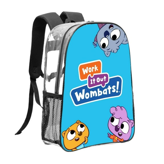 Work It Out Wombats! Pattern Transparent Backpack Lightweight And fashionable Showcasing Personality And Leading The Trend