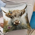 thumbnail image 4 of Uutvery Highland Cow Printed Pillow Cover, 18x18 Inch Adorable Cattle Design on Soft Plush, Farmhouse Style Decorative Accent for Bedroom Living Room, Cozy and Charming Decor, 4 of 6