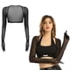 thumbnail image 2 of Women Aldult Sexy Summer See-through Mesh Gloves Tops Sun Protection Long Sleeve Open Front Buckle Crop Top ClubwearS Gong Bohan LED, 2 of 2