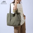 thumbnail image 5 of Bolso de mano de lona de gran capacidad para niñas, bolso de hombro para estudiantes, estilo retro, sencillo, todo en uno, tendencia, 5 of 5