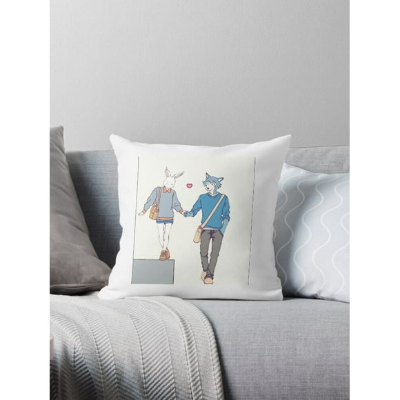 Beastars - Legosi and Haru (Sketch) Throw Pillow Covers Cases Cushion Cover Case Sofa Two Side