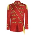 thumbnail image 3 of Aislor Kids Drummer Jacket Royal Embroidered Tassel Shoulder Zip Up Neck with Cross Belt Red 16, 3 of 7