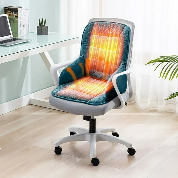 Cojín calefactable con soporte lumbar | Almohadilla térmica para silla de oficina para el invierno | Cojín calefactor eléctrico portátil para uso en casa, coche y escritorio