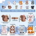 thumbnail image 2 of 12PCS 6 Styles Animal Silicone Beads Bulk Silicone Focal Beads Cute Cartoon Squirrel Animals Rubber Animal Chunky Rubber Soft Loose Spacer Bead for Keychain Pen Making Kit Beading Craft diy, 2 of 6