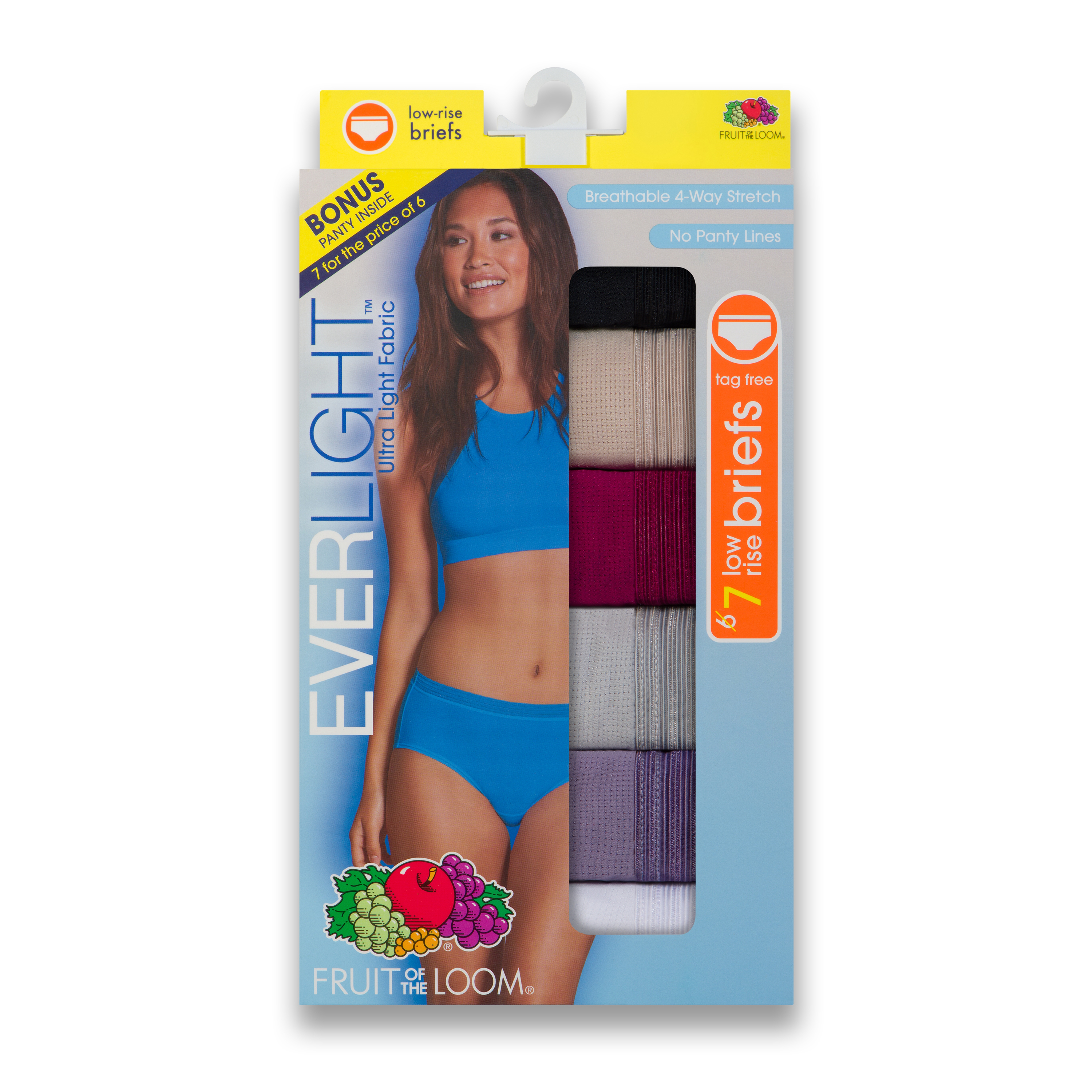 Women's Everlight Low Rise Brief Panties 6+1 Bonus Pack