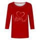 thumbnail image 3 of Tops de Cuello Redondo para las Mujeres Moda Impresa 3/4 Mangas Blusa Casual Top, Estante de Imitación, 3 of 5