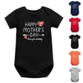 thumbnail image 3 of Curuila Newborn Girls Romper Short Sleeve Crew Neck Letter Print Bodysuit For Summer Fashionable Jumpsuit Black Size 9-12 Months, 3 of 3