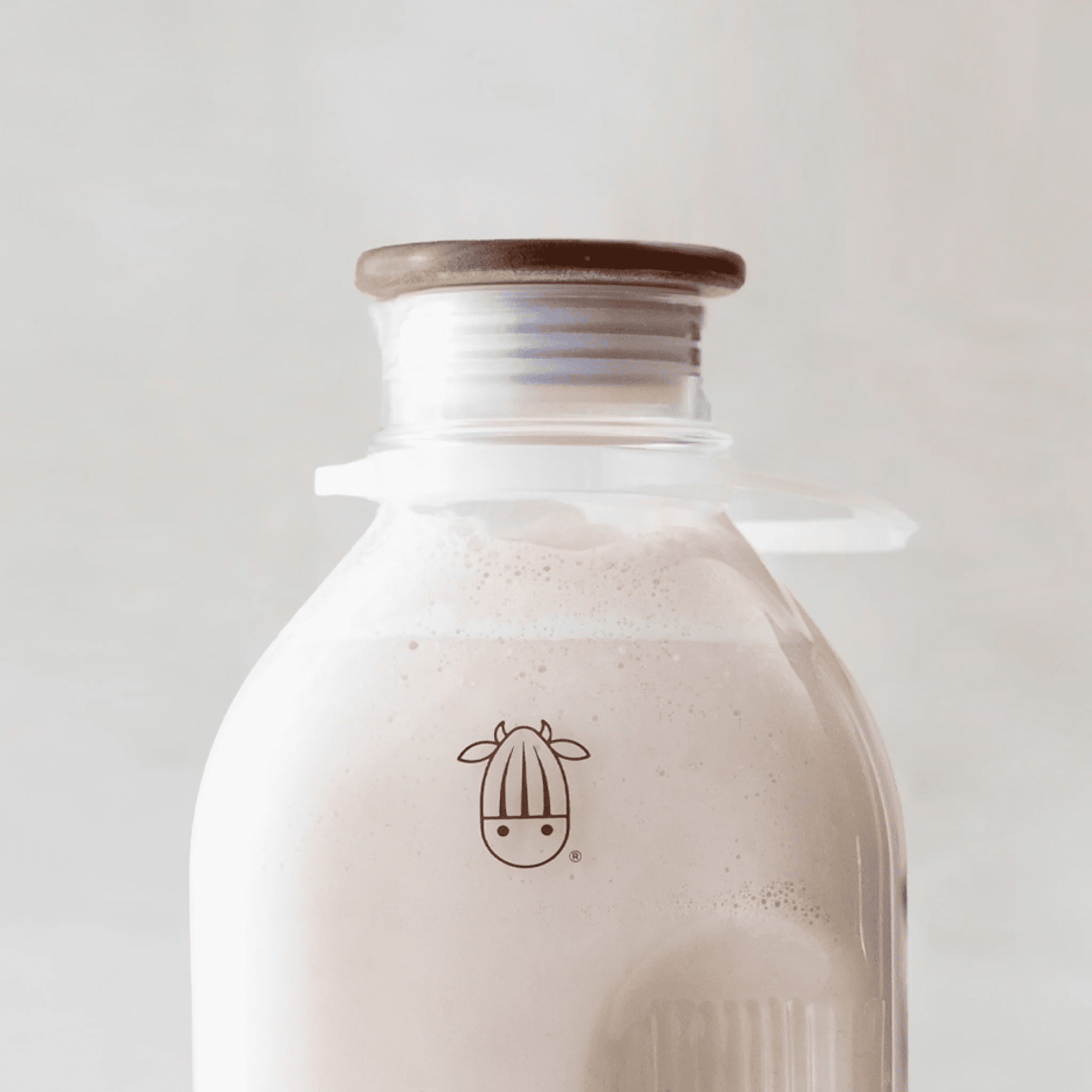 Almond Cow - Glass Bottle Milk Container for Refrigerator, 60 fl oz, Glass Pitcher with Lid and Spout, Clear Milk Jug Glass Bottles, Food-Grade Glass Liquid Container, 5 x 4 x 10 inches