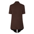 thumbnail image 4 of Made by Olivia Women's [Made in USA] Solid Jersey Knit Short Sleeve Open Front Draped Cardigan (S-3XL), 4 of 5