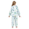 thumbnail image 3 of Fluffy Pajamas Set Fuzzy Winter Warm Pj Sets Pullover Tops and Long Pants Blue Leaves Small, 3 of 8