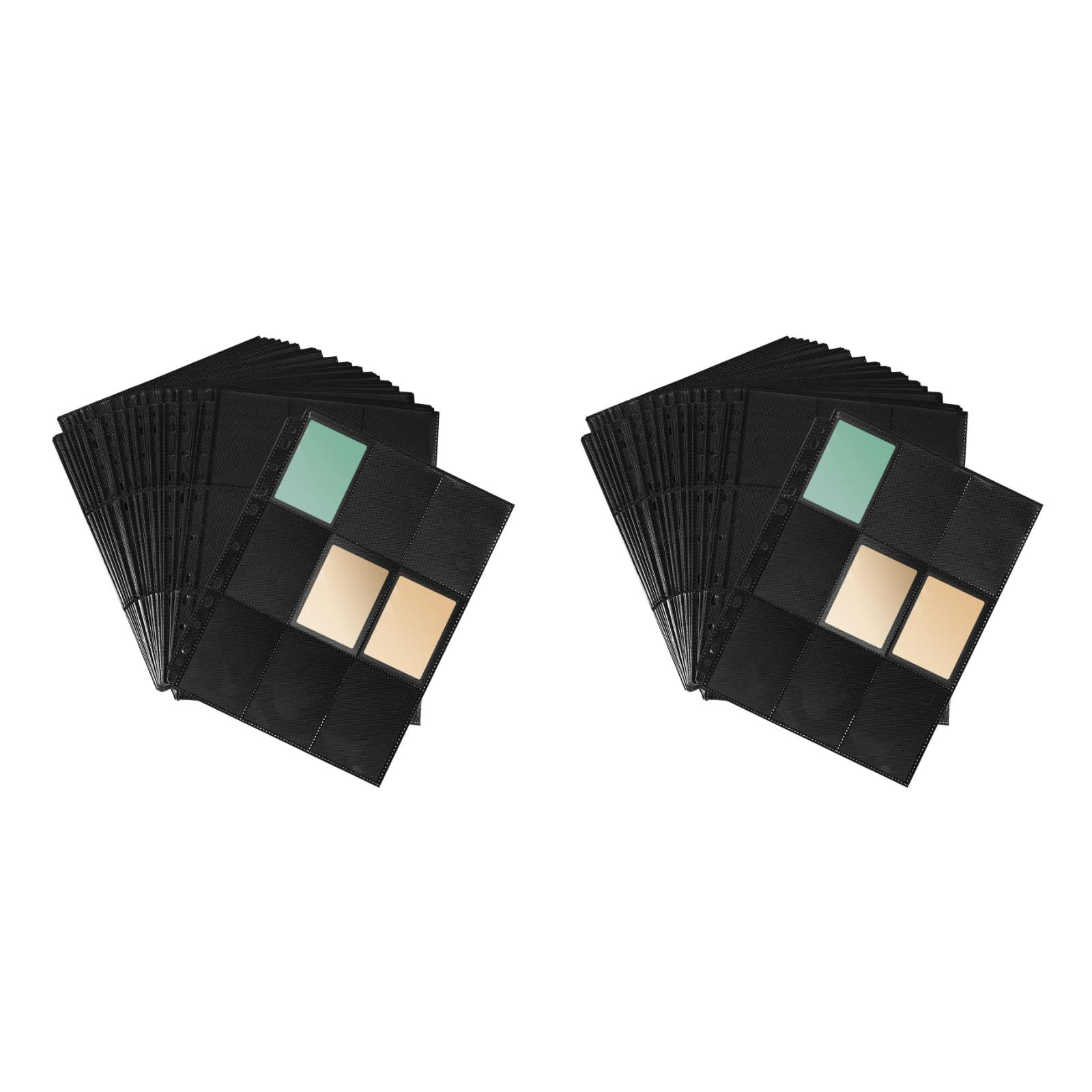 MLINS 100 Sheets Card Binder Pages with Side Loading Sleeves for Trading Cards, , and Collectible Card Storage