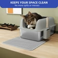 thumbnail image 5 of ModFusion Leakproof Cat Litter Box with Anti-Slip Mat, Scoop Holder & Stainless Steel Design – Light Gray, Snug-Fit for Cats and Kittens, 5 of 10