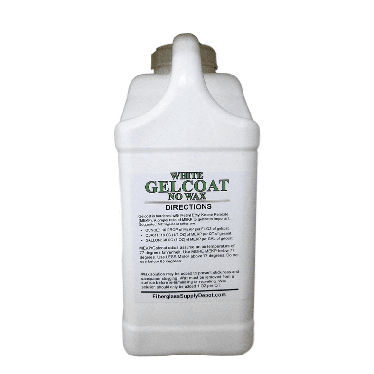 Fiberglass Warehouse Gel Coat 1 Gallon White Gelcoat (No Wax) with