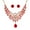 Red, variant on Jiaroswwei Retro Multicolor Rhinestone Hollow Peacock Bib Necklace Ear Studs Jewelry Set