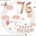 thumbnail image 3 of 76th Birthday Decoration Rose Gold, 76 Party Supplies Decoration, 76th Sash, 76 Cake Topper, 76th Photo Props, confetti Balloons, Curtain, 3 of 4