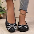 thumbnail image 6 of Ballet Flats for Women Lace Cutout Bow Slip-On Shoes Closed Toe Causal Breathable Flat Shoes, 36, 6 of 8