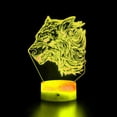 thumbnail image 2 of YSTIAN 3D Wolf Night Light Lamp Illusion Night Light 16 Color Changing Table Desk Decoration Lamps Gift with Acrylic Flat ABS Base USB Cable Toy, 2 of 5
