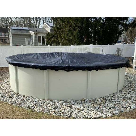 Winter Block UV Resistant Durable Pool Covers, Black, 15'