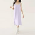 thumbnail image 3 of Nightshirts for Women Soft Cotton New Womens Chemise Sleepshirts with Adjustable Spaghetti Strap Homewear Comfy Soft Sleeveless Nightgown Purple XL, 3 of 6