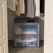 IRIS 47 Qt XLarge Plastic Drawers, Under Bed Storage Bins, Stackable, Modular 2Pk