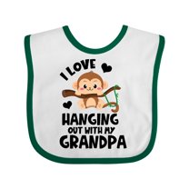 Inktastic Monkey I Love Hanging out with My Grandpa Boys or Girls Baby Bib
