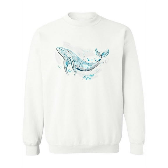 Swimming Whale Sweatshirt Women -Image by Shutterstock, Female Large