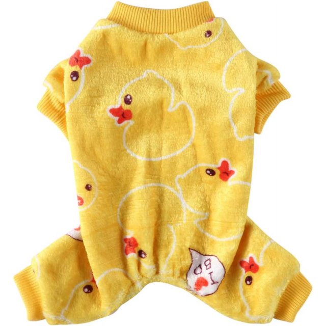 Pijamas para perros y gatos, mono, ropa, suéter cálido para perros, abrigo polar para perros, ropa para cachorros, pijamas para perros pequeños y medianos (amarillo) BRI Rojo Verde