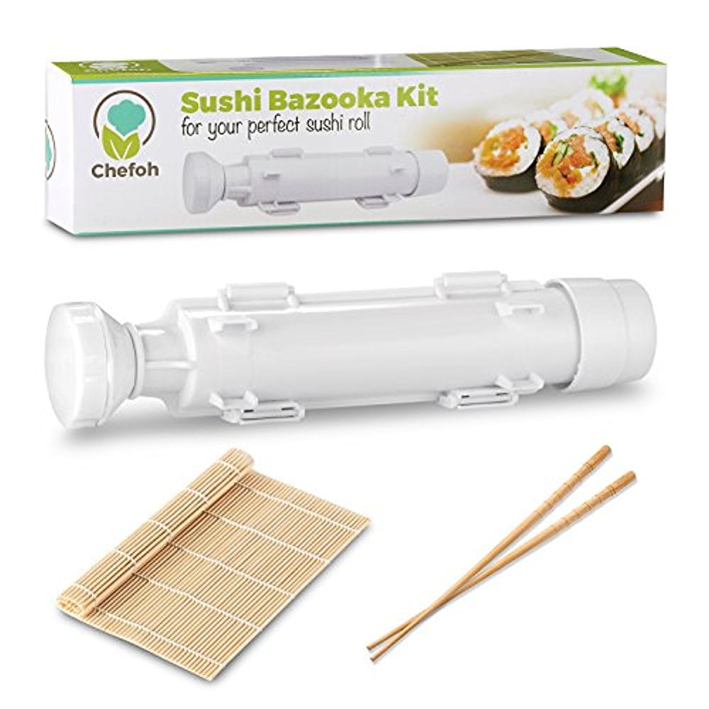 Bamboo Sushi Rolling Mat and Serving Set Sushi Making Kit 4 Pcs Make Your Own Sushi at Home