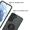 thumbnail image 5 of CoverON For Samsung Galaxy S21 FE Phone Case, Ring Holder Kickstand Magnetic Mount Clear Hard Back Cover Rubber Bumper, Black, 5 of 8
