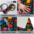 thumbnail image 5 of 1pc Colorful Flowers Pattern Absorbent Non-Slip Bathroom Thickened Flannel Rug Decor,Soft,Quick Drying,Suitable For Indoor/outdoor Use,Bathrooms,Bedrooms,Kitchens,Terrace,Laundry Rooms,16"x24", 5 of 9