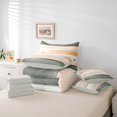 thumbnail image 6 of Castle Fairy Minimalist Vintage Stripes Twin Bedding Sets,Geometric Bedding Comforter Set, 6 of 8