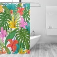 thumbnail image 4 of YFYANG Waterproof Bathroom Shower Curtain, Tropical-Greens Shower Curtain Set with Hooks, Home Bathroom Tub Decor - 72 "x72", Iron Hooks, 4 of 7