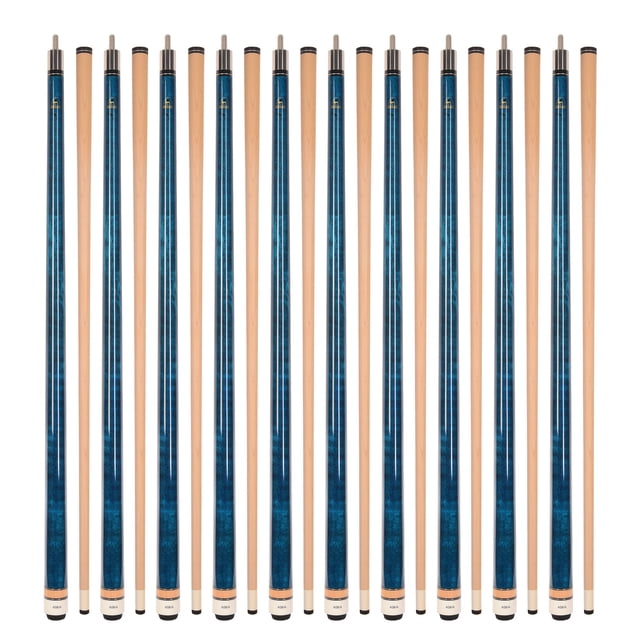 Lot de 10 Queues de Billard ASKA L3 Bleues, Arbre Érable Canadien de 58 Pouces, Embout Rigide de 13 mm, Poids Mixtes