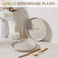 thumbnail image 3 of Vesteel Dinner Plates Set of 6, 7.9inch Ceramic Stoneware Sets for Home Restaurant, Farmhouse Dinnerware for Serving Steak, Pizza, Dishwasher & Microwave Safe, 3 of 8