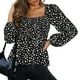 thumbnail image 3 of SAYOO Blusa leopardo de manga larga SAYOO  moda, 3 of 9