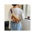 thumbnail image 5 of Multitrust Women Folk Style Waist Bag with Adjustable Strap Variegated Color Fanny Pack with Fringe Decor Khaki Blue Yellow, 5 of 5
