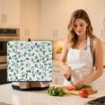 thumbnail image 4 of ZIATUBLES Universal Juicer Cover Dustproof Stain Resistant Foldable Kitchen Appliance Cover with Top Handle, Fits Most Blender Juicers, Eucalyptus Leaf White Print, 17 "W x 11 "D x 15 "H, 4 of 7