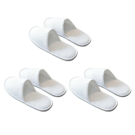 HOMEMAXS 3 Pair of Disposable Terry Cloth Slippers Comfortable Indoor Slippers for Home Hotel(White)