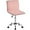 Apricot Pink, variant on OWNEN Low Back PU Leather Ribbed Armless Office Chair, Ergonomic Swivel Computer Task Chair with Wheels for Office, Home,Black,Faux Leather