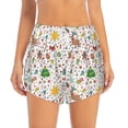thumbnail image 2 of Picia Winter Christmas And New Year Deer Pattern Women's 2 in 1 Athletic Running Shorts High Waisted Workout Casual Gym Sweat Shorts with Comfy Liner Zipper Pockets-Medium, 2 of 9