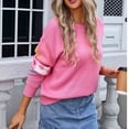 thumbnail image 5 of PuLe Sweaters for Women Sweaters for Women Casual Crewneck Long Sleeve Floral Print Cable Knit Pullover Sweater Tops, 5 of 9