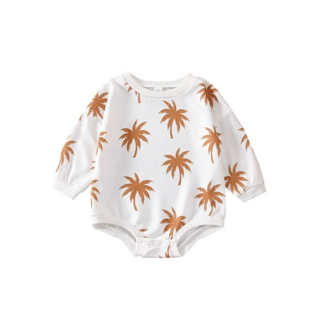 

Canrulo Infant Baby Girl Boy Autumn Romper Long Sleeve Tai Chi Diagram/Tree Print Casual Playsuit Yin Yang Outfits White 6-12 Months