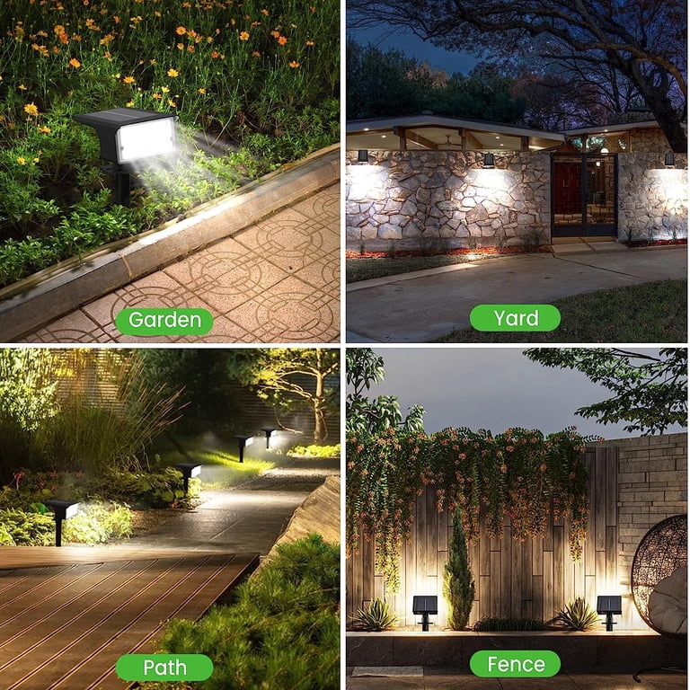 Solar Pathway Lights 40 LED - Warm White, Waterproof, Adjustable Head, 8-12 Hour Runtime, IP65, No Wiring Needed