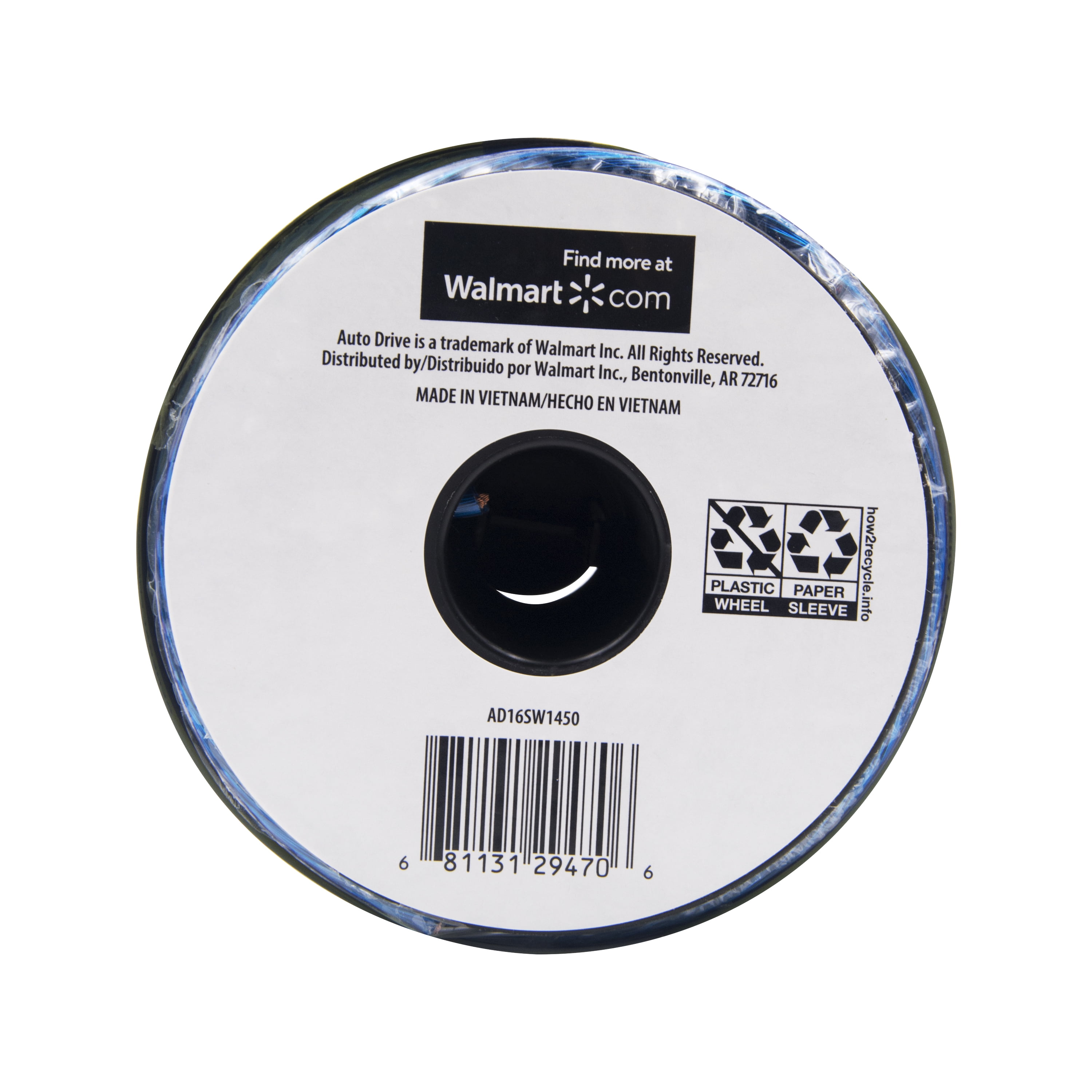 Auto Drive Universal Car Stereo Speaker Wire, 14 Gauge, 50ft Long, Transparent Blue Color